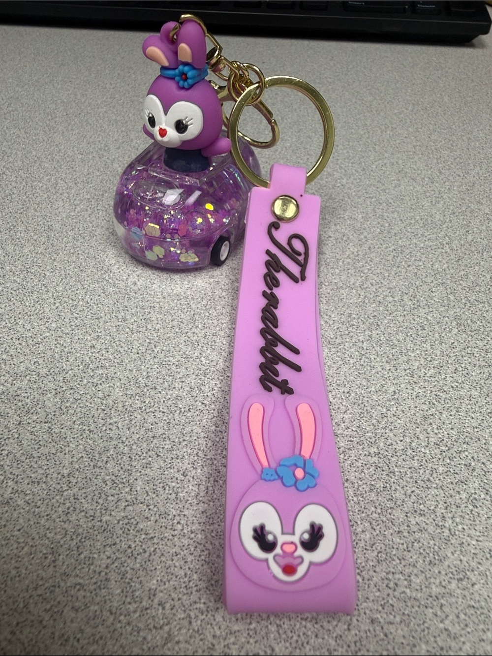 Purple Bunny Key & Card Holder Wristlet